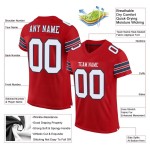 Custom Red White-Navy Mesh Authentic Football Jersey Custom Red White-Navy Mesh Authentic Football Jersey